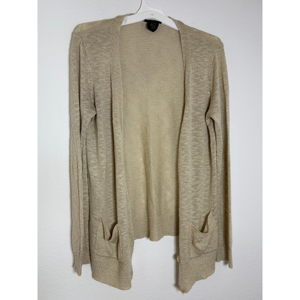 Its Our Time Cardigan Sweater Womens XL Tan Beige Button Front V-Neck Knit